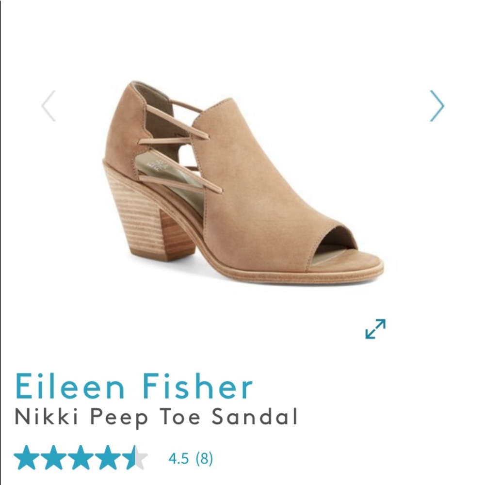Eileen Fisher Nikki Peep Toe Sandal , size 8